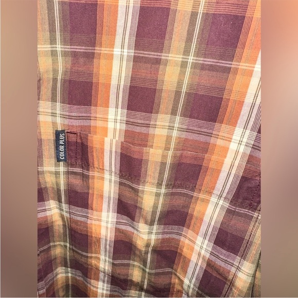 Color plus natural niche Men's Plaid Button-Down Shirt - size 40cm-16 - Picture 3 of 4